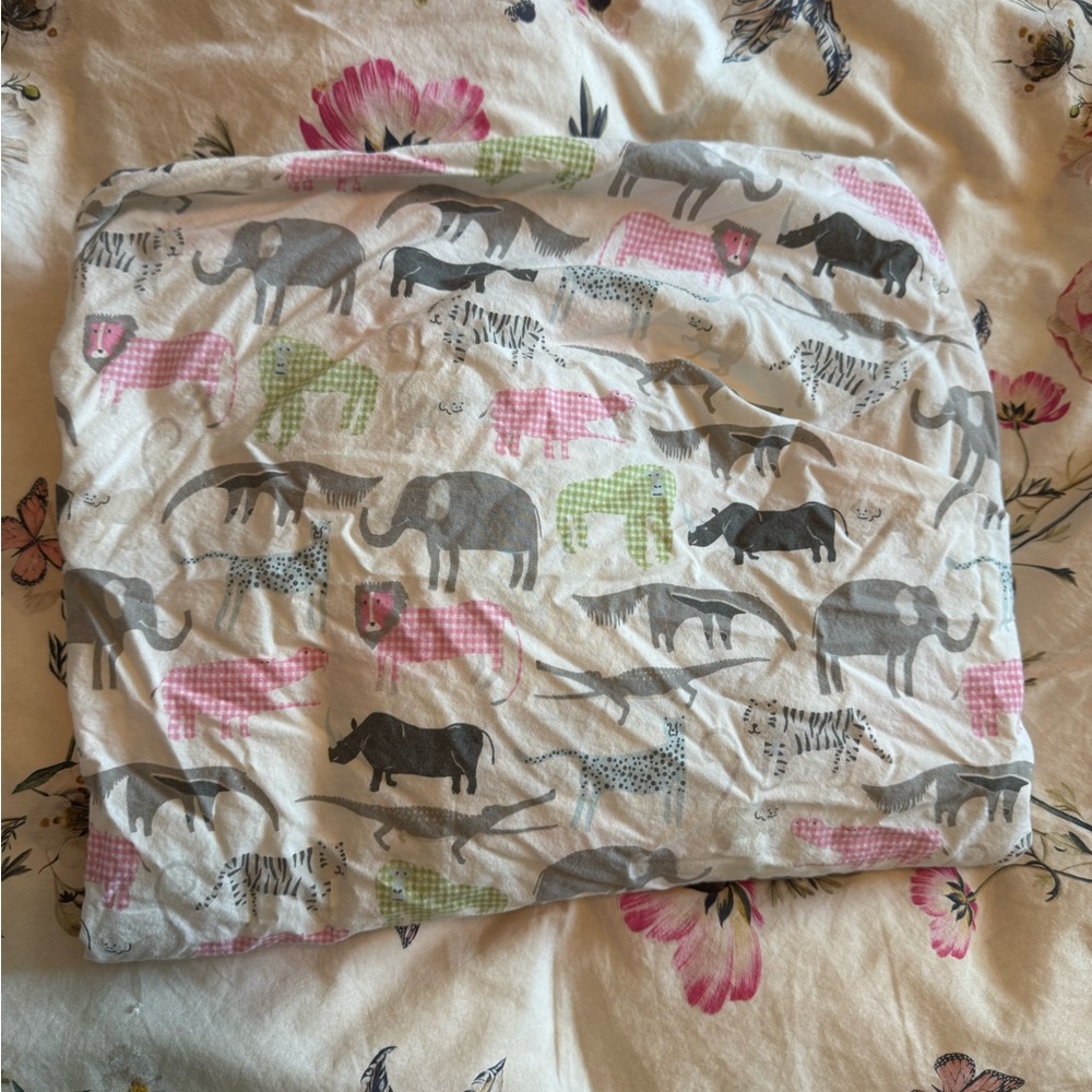 Pottery Barn Kids Fitted Crib Sheet Animals